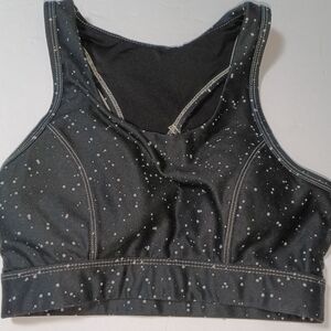 Scorpio Sol Black and White Speckled Sports Bra